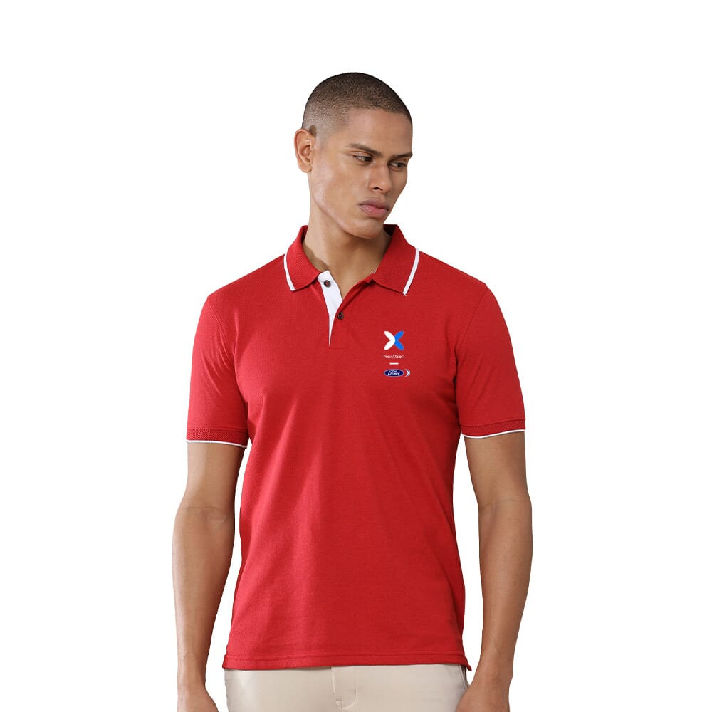 Greys&Blues Jacq Polo T-Shirt-Red with White NG